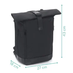 Wickelrucksack Rolltop Schwarz