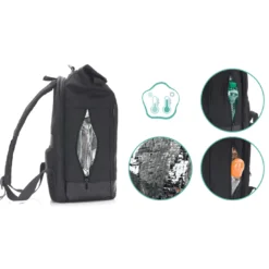 Wickelrucksack Rolltop Schwarz