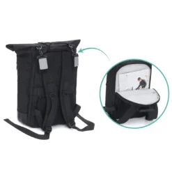 Wickelrucksack Rolltop Schwarz