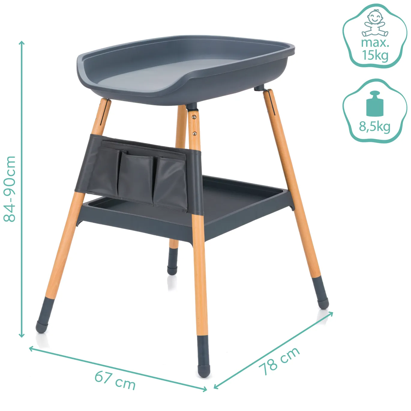Wickeltisch Style Grau