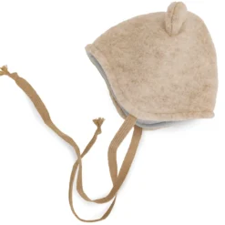 Wollfleece-Mütze mit Ohren